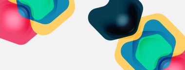 Beyaz arka planda renkli ok şekilleri. Minimum geometrik soyut arkaplan. Duvar kağıdı afişi veya iniş sayfası için vektör illüstrasyonu