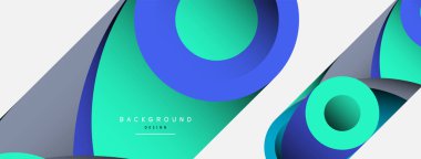 Soyut arkaplan. Minimum geometrik daireler ve koyu gölgeli yuvarlak şekiller. Duvar kağıdı afişi veya arkaplan için moda teknoloji iş şablonu