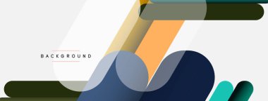 Yuvarlak şekiller ve çizgiler üst üste biniyor. Duvar kağıdı afişi veya iniş sayfası için vektör illüstrasyonu