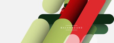 Yuvarlak şekiller ve çizgiler üst üste biniyor. Duvar kağıdı afişi veya iniş sayfası için vektör illüstrasyonu