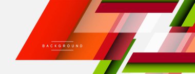 Vektör arkaplanı. Gölge efektli soyut örtüşen renk çizgileri tasarımı. Duvar kağıdı afişi için resim arkaplanı veya iniş sayfası