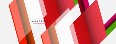 Vektör arkaplanı. Gölge efektli soyut örtüşen renk çizgileri tasarımı. Duvar kağıdı afişi için resim arkaplanı veya iniş sayfası