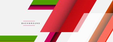 Vektör arkaplanı. Gölge efektli soyut örtüşen renk çizgileri tasarımı. Duvar kağıdı afişi için resim arkaplanı veya iniş sayfası