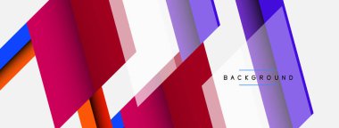 Vektör arkaplanı. Gölge efektli soyut örtüşen renk çizgileri tasarımı. Duvar kağıdı afişi için resim arkaplanı veya iniş sayfası