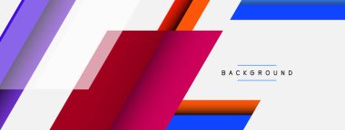 Vektör arkaplanı. Gölge efektli soyut örtüşen renk çizgileri tasarımı. Duvar kağıdı afişi için resim arkaplanı veya iniş sayfası