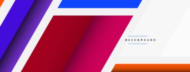 Vektör arkaplanı. Gölge efektli soyut örtüşen renk çizgileri tasarımı. Duvar kağıdı afişi için resim arkaplanı veya iniş sayfası