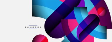 Geometrik soyut arkaplan. Duvar kağıdı arkaplanı veya iniş sayfası için yuvarlak şekiller, daireler, satır bileşimi