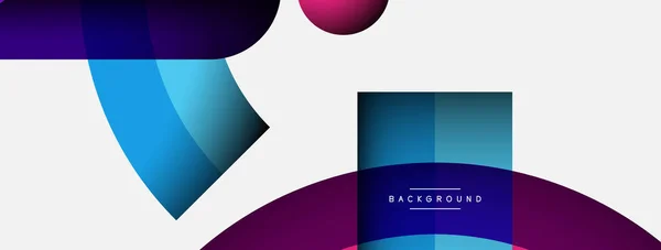 Geometric abstract background. Round shapes, circles, lines composition for wallpaper banner background or landing page — Stock Vector