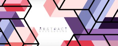 Soyut arkaplan. 3 boyutlu küp, küp elementler ve bloklar. Duvar kağıdı, afiş, arkaplan, iniş sayfası için tekno veya iş konsepti