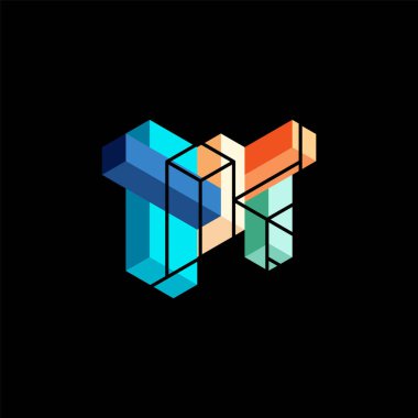 Soyut arkaplan. 3 boyutlu küp, küp elementler ve bloklar. Duvar kağıdı, afiş, arkaplan, iniş sayfası için tekno veya iş konsepti