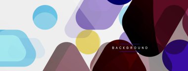 Beyaz üzerine renkli baloncuklar ve yuvarlak geometrik şekiller. Duvar kağıdı, pankart, arkaplan, iniş sayfası için vektör geometrik asgari özet arkaplan