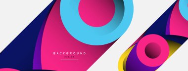 Soyut arkaplan. Minimum geometrik daireler ve koyu gölgeli yuvarlak şekiller. Duvar kağıdı afişi veya arkaplan için moda teknoloji iş şablonu