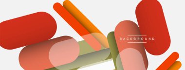 Yuvarlak şekiller ve çizgiler üst üste biniyor. Duvar kağıdı afişi veya iniş sayfası için vektör illüstrasyonu