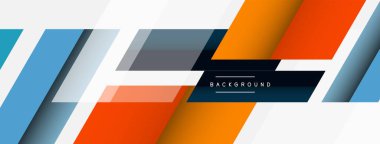 Vektör arkaplanı. Gölge efektli soyut örtüşen renk çizgileri tasarımı. Duvar kağıdı afişi için resim arkaplanı veya iniş sayfası