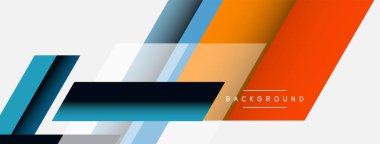 Vektör arkaplanı. Gölge efektli soyut örtüşen renk çizgileri tasarımı. Duvar kağıdı afişi için resim arkaplanı veya iniş sayfası