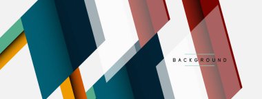 Vektör arkaplanı. Gölge efektli soyut örtüşen renk çizgileri tasarımı. Duvar kağıdı afişi için resim arkaplanı veya iniş sayfası