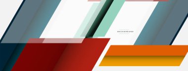 Vektör arkaplanı. Gölge efektli soyut örtüşen renk çizgileri tasarımı. Duvar kağıdı afişi için resim arkaplanı veya iniş sayfası