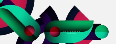 Moda şekilleri, renk minimal tasarım bileşimi, duvar kağıdı afişi veya iniş sayfası için çizgiler ve gölgeler