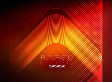 Neon rengi kare çizgileri soyut arkaplan. Parlak sihirli enerji ve hareket konsepti, vektör soyut duvar kağıdı arkaplanı