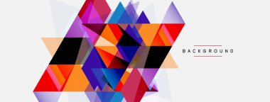 Mozaik üçgenler geometrik arkaplan. Tekno veya iş konsepti, duvar kağıdı, afiş, arkaplan, iniş sayfası deseni