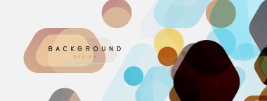 Beyaz üzerine renkli baloncuklar ve yuvarlak geometrik şekiller. Duvar kağıdı, pankart, arkaplan, iniş sayfası için vektör geometrik asgari özet arkaplan