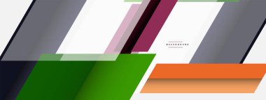 Vektör arkaplanı. Gölge efektli soyut örtüşen renk çizgileri tasarımı. Duvar kağıdı afişi için resim arkaplanı veya iniş sayfası