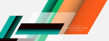 Vektör arkaplanı. Gölge efektli soyut örtüşen renk çizgileri tasarımı. Duvar kağıdı afişi için resim arkaplanı veya iniş sayfası