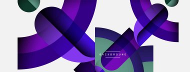 Geometrik soyut arkaplan. Duvar kağıdı arkaplanı veya iniş sayfası için yuvarlak şekiller, daireler, satır bileşimi