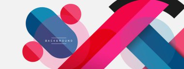 Yuvarlak geometrik şekiller çizgiler ve daireler. Duvar kağıdı afişi ya da iniş sayfası için vektör şablonu