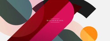 Yuvarlak geometrik şekiller çizgiler ve daireler. Duvar kağıdı afişi ya da iniş sayfası için vektör şablonu