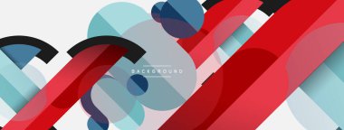 Yuvarlak geometrik şekiller çizgiler ve daireler. Duvar kağıdı afişi ya da iniş sayfası için vektör şablonu