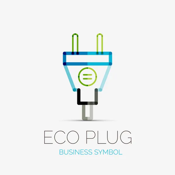 Eco plug logotipo de la empresa, concepto de negocio — Vector de stock
