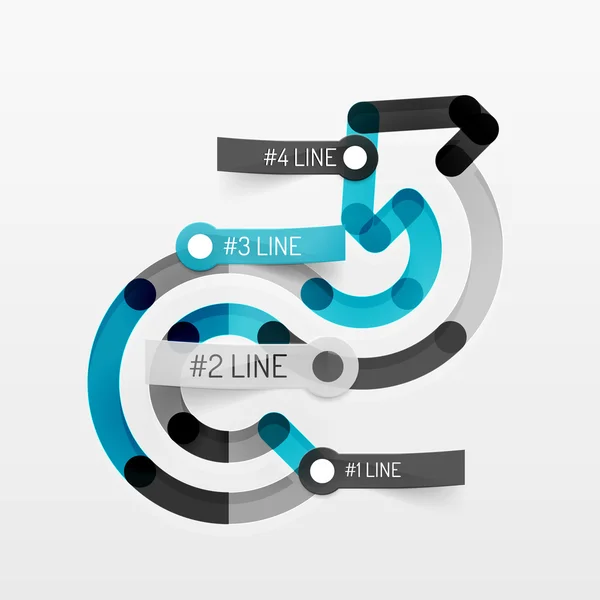 Präglade minimalistisk stil linje diagram och klistermärken — Stock vektor