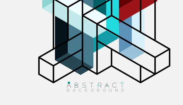 Abstracte achtergrond. 3d blokjes, kubieke elementen en blokken. Techno of business concept voor behang, banner, achtergrond, landing page — Stockvector