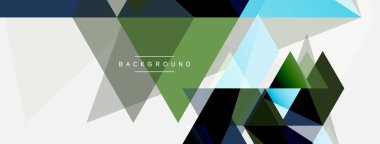 Mozaik üçgenler geometrik arkaplan. Tekno veya iş konsepti, duvar kağıdı, afiş, arkaplan, iniş sayfası deseni