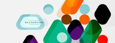 Soyut yuvarlak geometrik şekiller ve daireler. Duvar kağıdı, afiş, arkaplan veya iniş için moda tekno iş şablonu