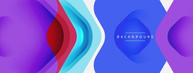 Beyaz arka planda renkli ok şekilleri. Minimum geometrik soyut arkaplan. Duvar kağıdı afişi veya iniş sayfası için vektör illüstrasyonu