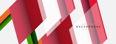 Vektör arkaplanı. Gölge efektli soyut örtüşen renk çizgileri tasarımı. Duvar kağıdı afişi için resim arkaplanı veya iniş sayfası