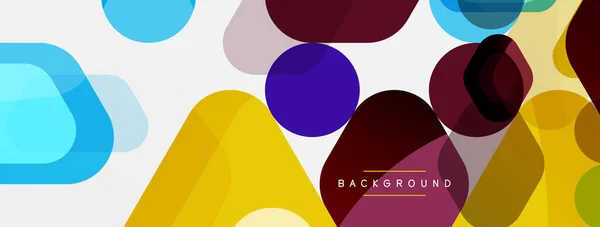 Kleurbelletjes en afgeronde geometrische vormen op wit. Vector geometrische minimale abstracte achtergrond voor behang, banner, achtergrond, landing page — Stockvector