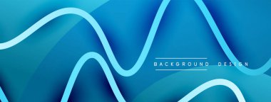 Gölge efektli dalga çizgisi olan soyut gradyan arkaplan. Geometrik bileşim. 3B gölge efektleri ve sıvı eğimleri