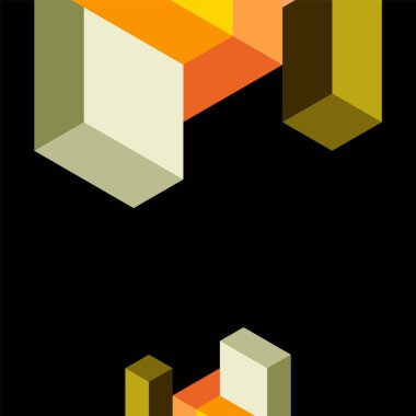 Soyut arkaplan. 3 boyutlu küp, küp elementler ve bloklar. Duvar kağıdı, afiş, arkaplan, iniş sayfası için tekno veya iş konsepti