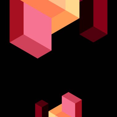 Soyut arkaplan. 3 boyutlu küp, küp elementler ve bloklar. Duvar kağıdı, afiş, arkaplan, iniş sayfası için tekno veya iş konsepti