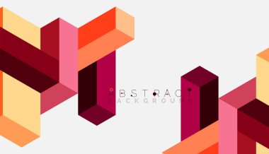 Soyut arkaplan. 3 boyutlu küp, küp elementler ve bloklar. Duvar kağıdı, afiş, arkaplan, iniş sayfası için tekno veya iş konsepti