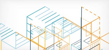 Soyut arkaplan. Beyaz arkaplanda renk çizgileri. Doğrusal soyut kompozisyon. Duvar kağıdı, afiş, arkaplan, iniş sayfası için tekno veya iş konsepti