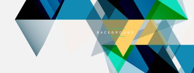 Mozaik üçgenler geometrik arkaplan. Tekno veya iş konsepti, duvar kağıdı, afiş, arkaplan, iniş sayfası deseni