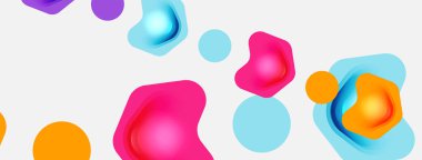 Beyaz arka planda renkli ok şekilleri. Minimum geometrik soyut arkaplan. Duvar kağıdı afişi veya iniş sayfası için vektör illüstrasyonu