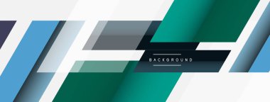 Vektör arkaplanı. Gölge efektli soyut örtüşen renk çizgileri tasarımı. Duvar kağıdı afişi için resim arkaplanı veya iniş sayfası