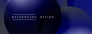 Gölgeli gradyan daireler. Vektör tekno soyut arka plan. Modern üstüste bindirme formları duvar kağıdı arkaplanı, tasarım şablonu