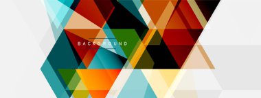 Mozaik üçgenler geometrik arkaplan. Tekno veya iş konsepti, duvar kağıdı, afiş, arkaplan, iniş sayfası deseni