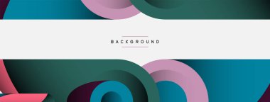 Soyut arkaplan. Minimum geometrik daireler ve koyu gölgeli yuvarlak şekiller. Duvar kağıdı afişi veya arkaplan için moda teknoloji iş şablonu